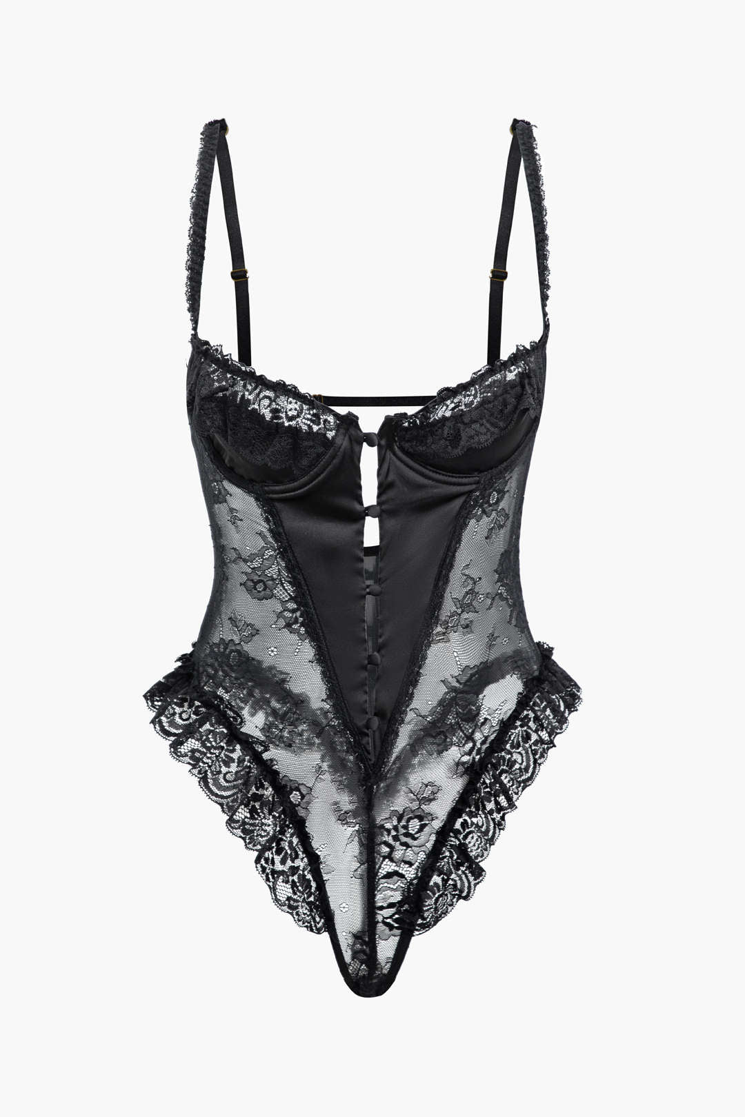 Düğme Dekolteli Bodysuit