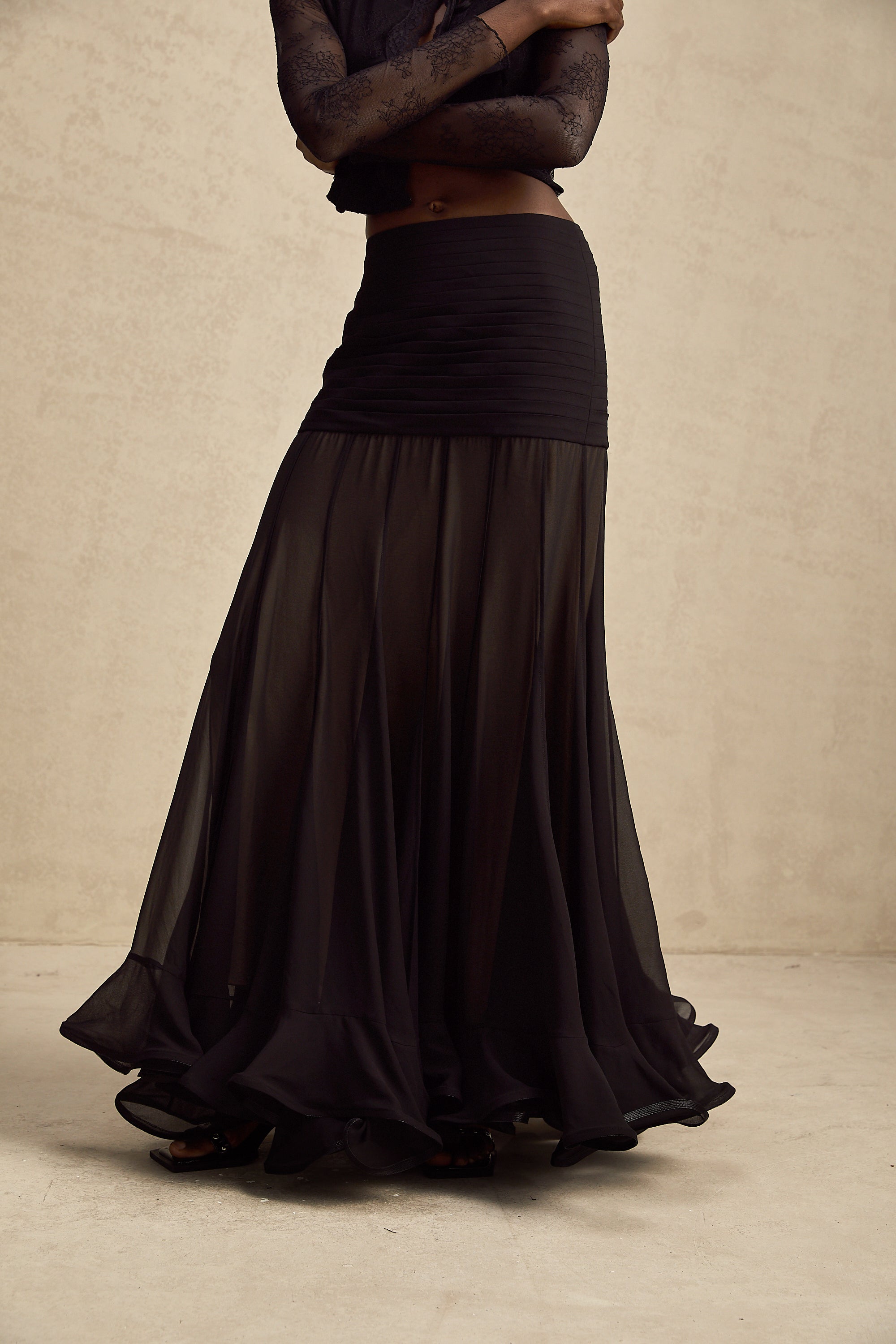 Jacqueline Tül Maxi Etek