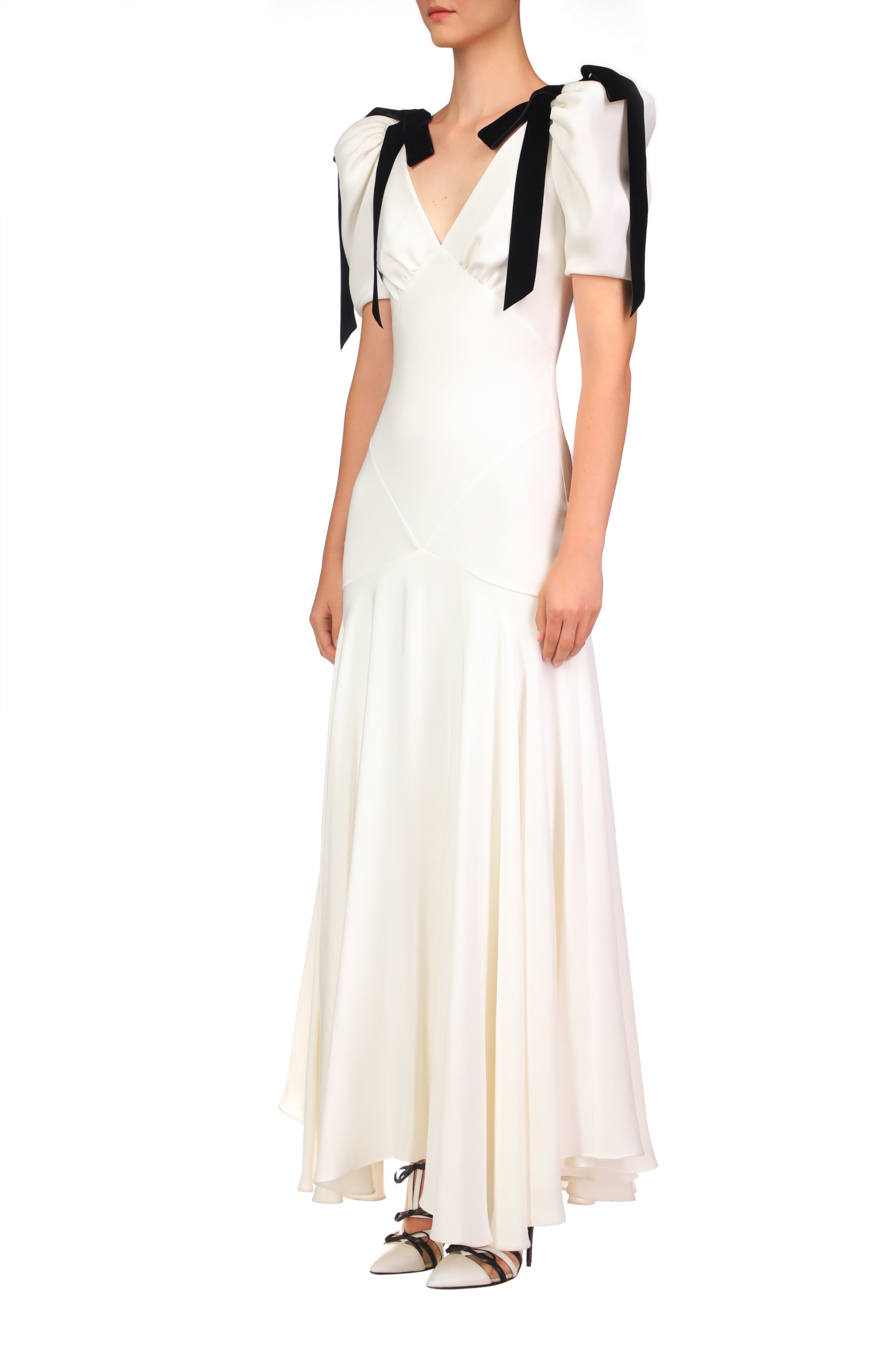 Lesley Papyonlu Puf Kol Maxi Elbise