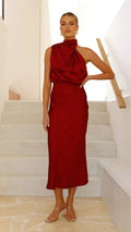 Scarlet Aura Midi Elbise
