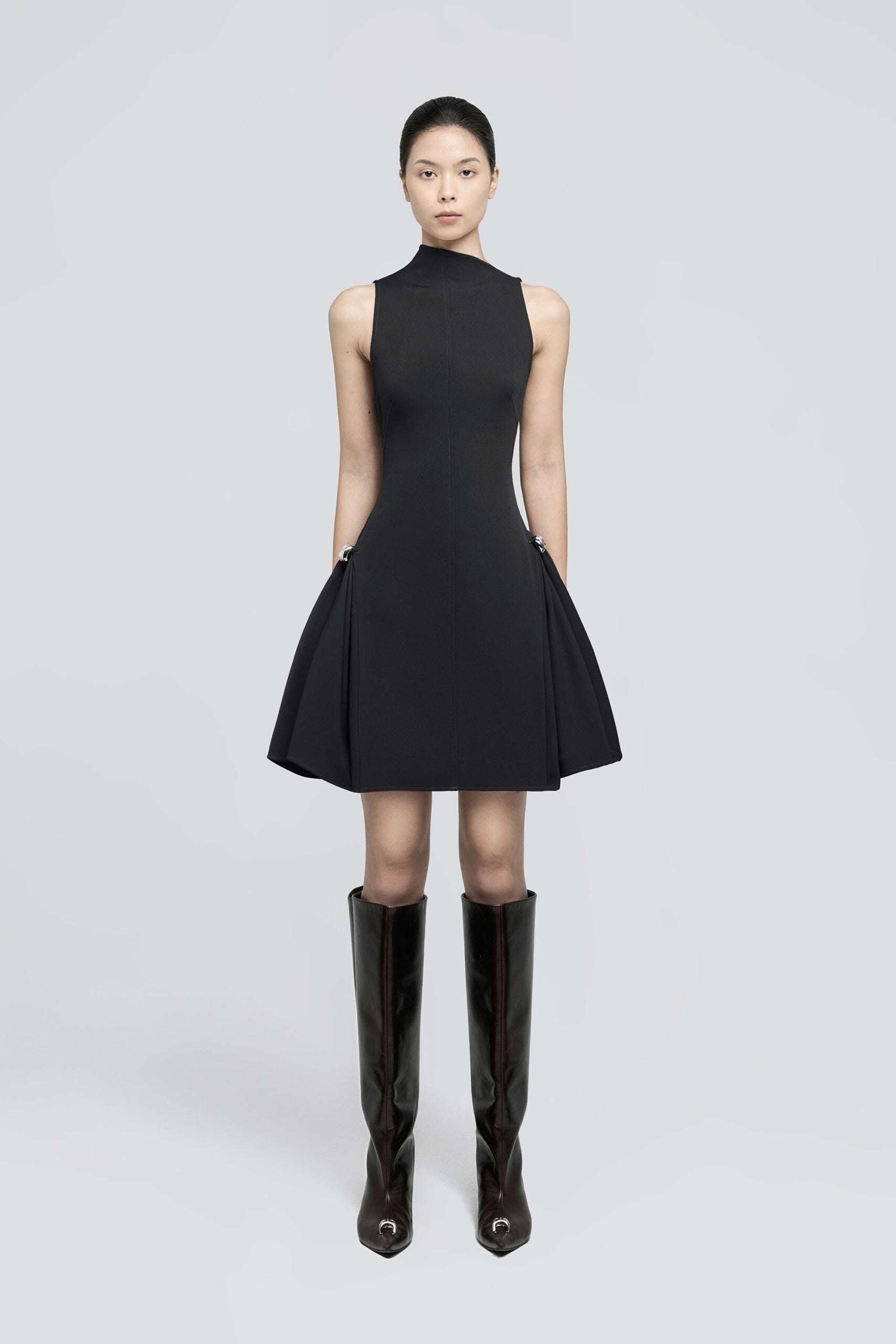 Samantha Asimetrik Kloş Mini Elbise