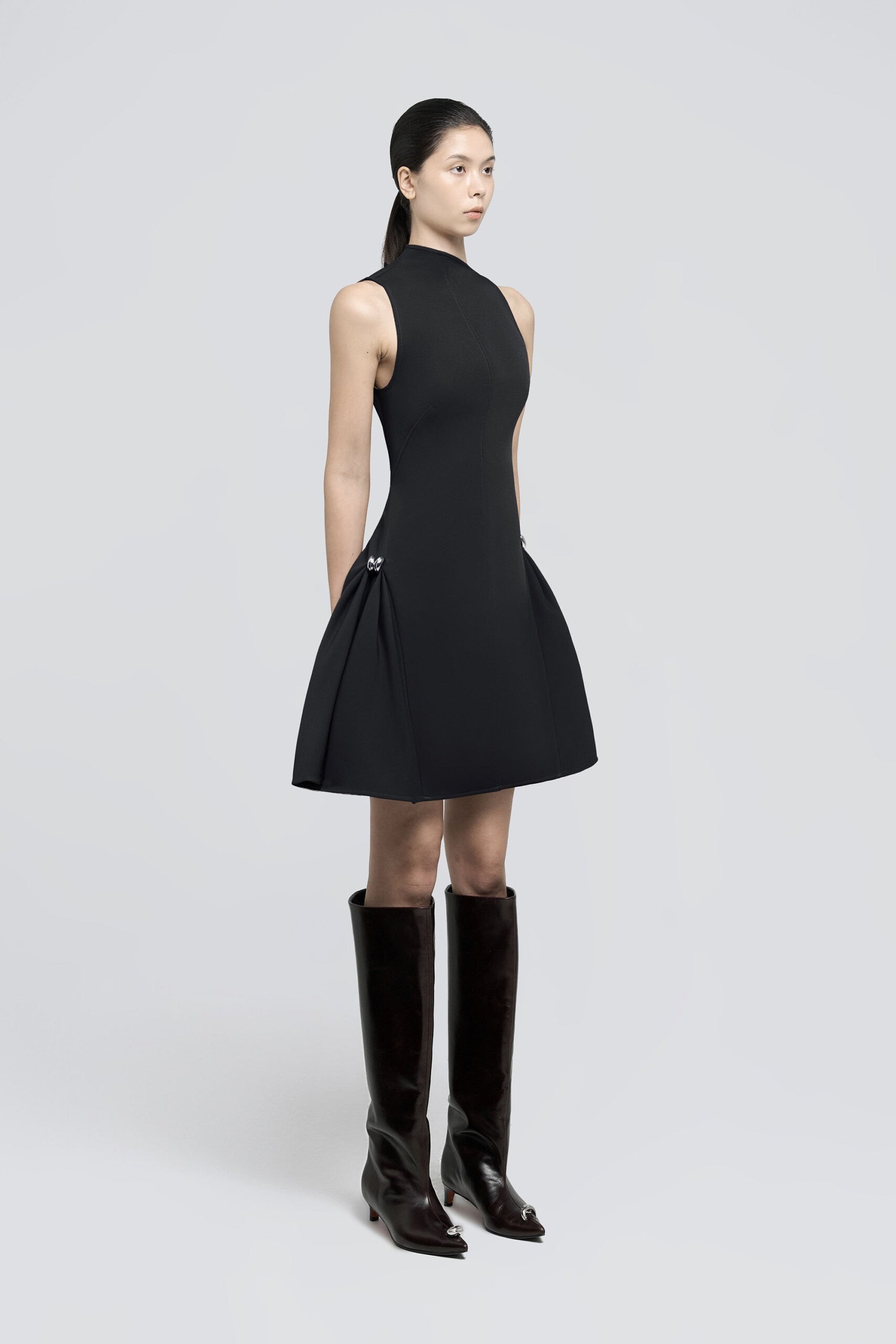 Samantha Asimetrik Kloş Mini Elbise