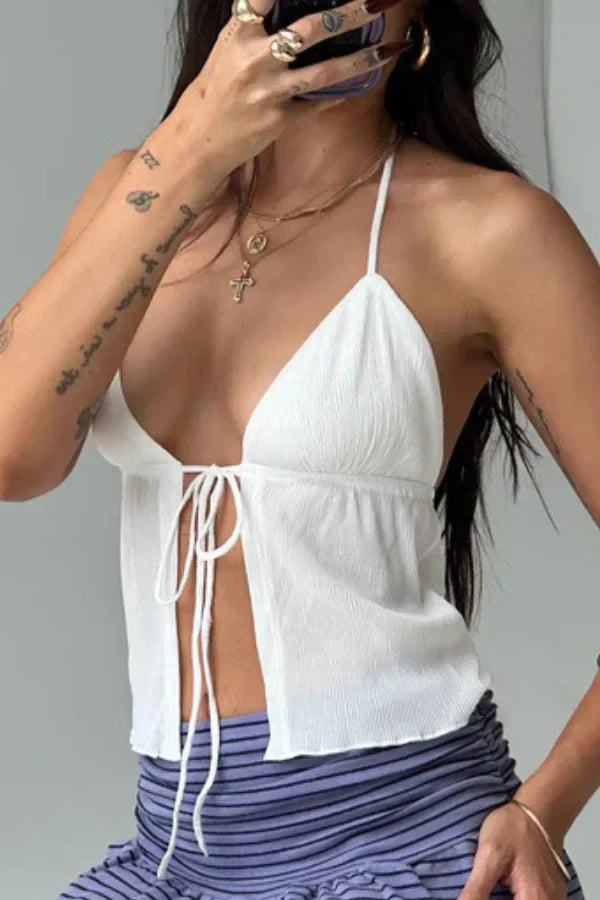 Ivy Bürümcük Crop Bluz