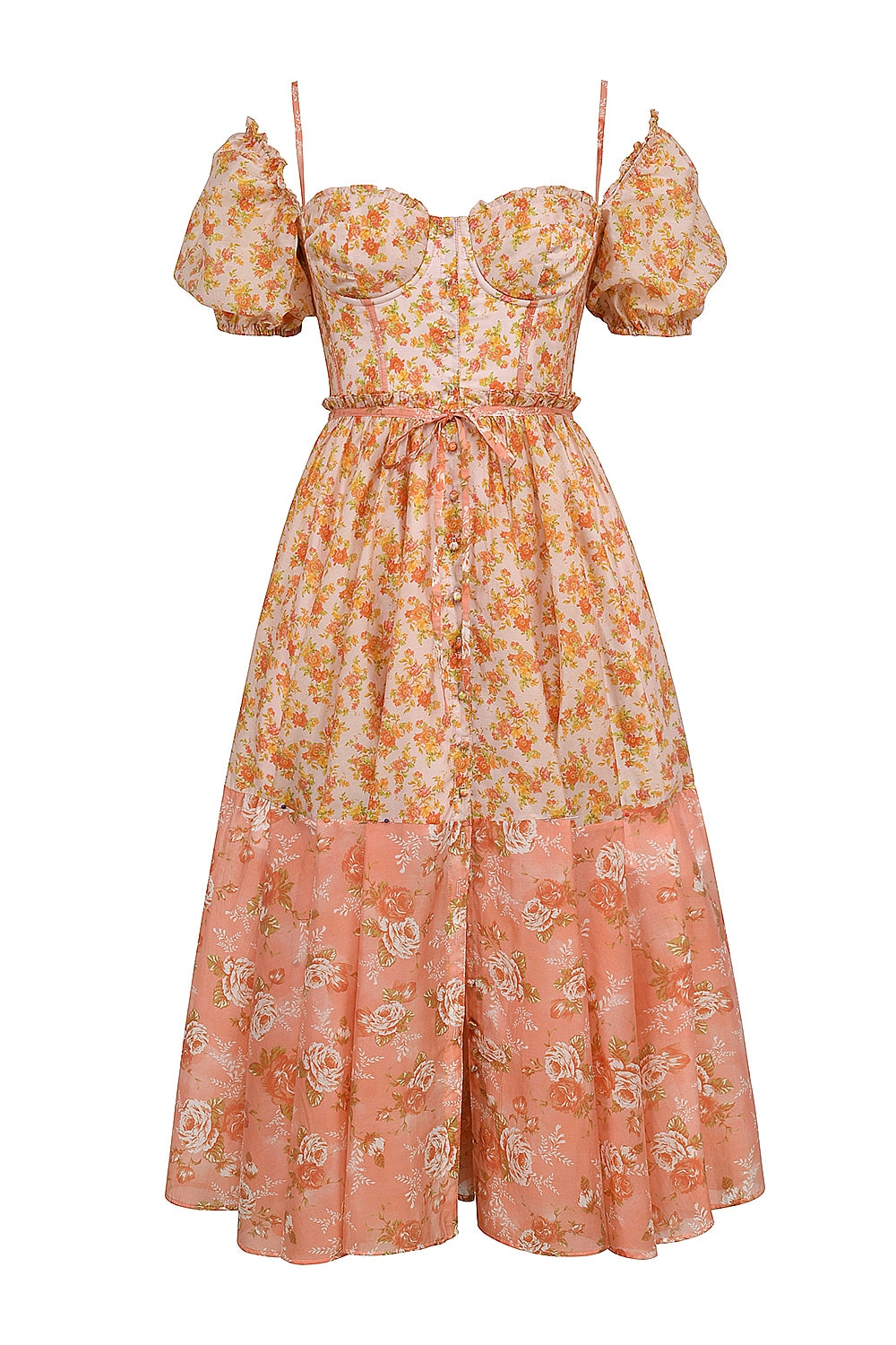 Floral Romance Midi Elbise