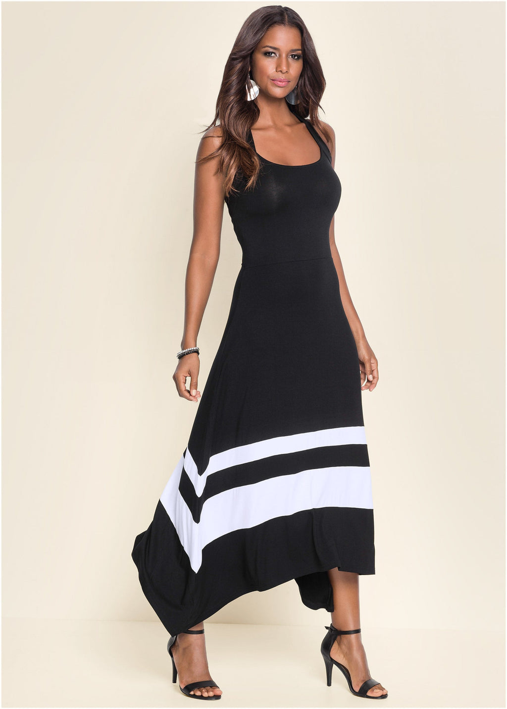 Color Block Midi Elbise