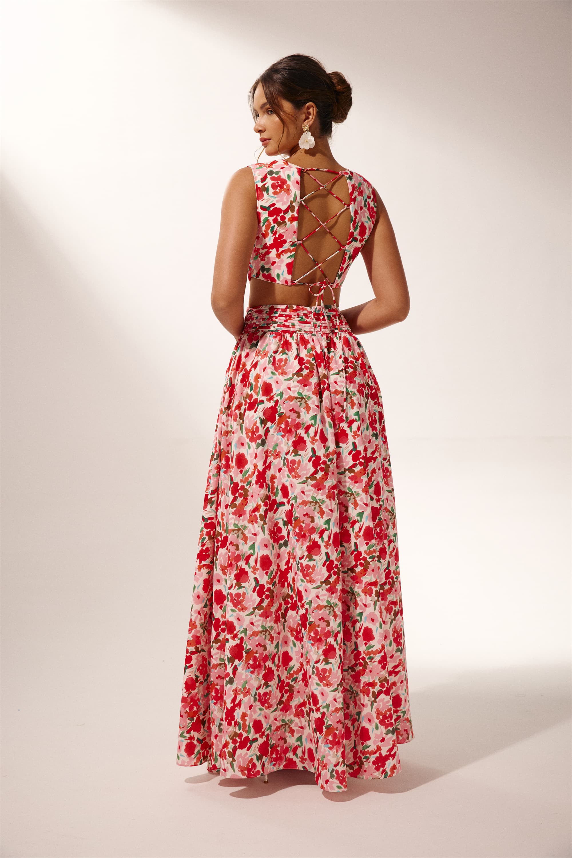 Muriel Çiçek Baskılı Cut-Out Maxi Elbise