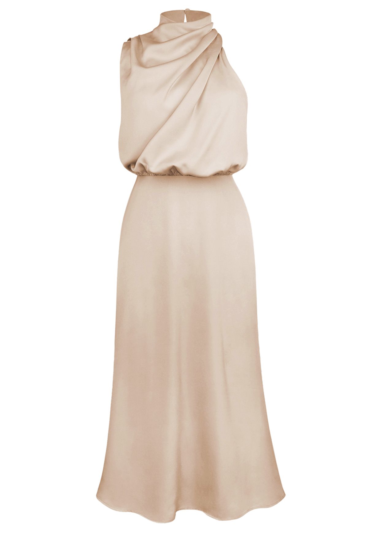 Apricot Asimetrik Midi Elbise