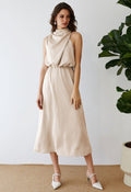 Apricot Asimetrik Midi Elbise