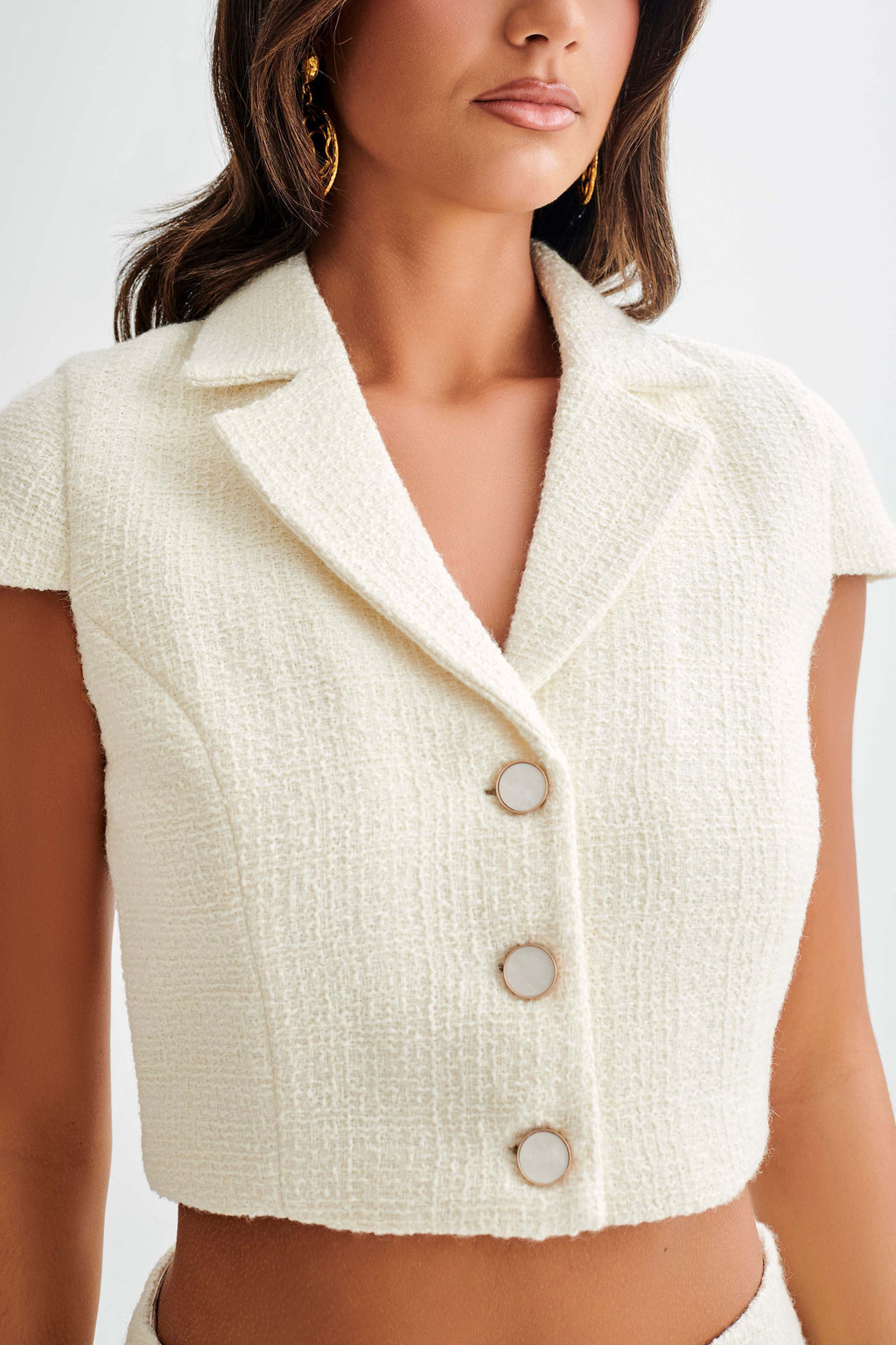 Parisa Ceket Görünümlü Crop Bluz