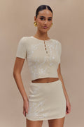 Monroe Kısa Kollu Crop Triko