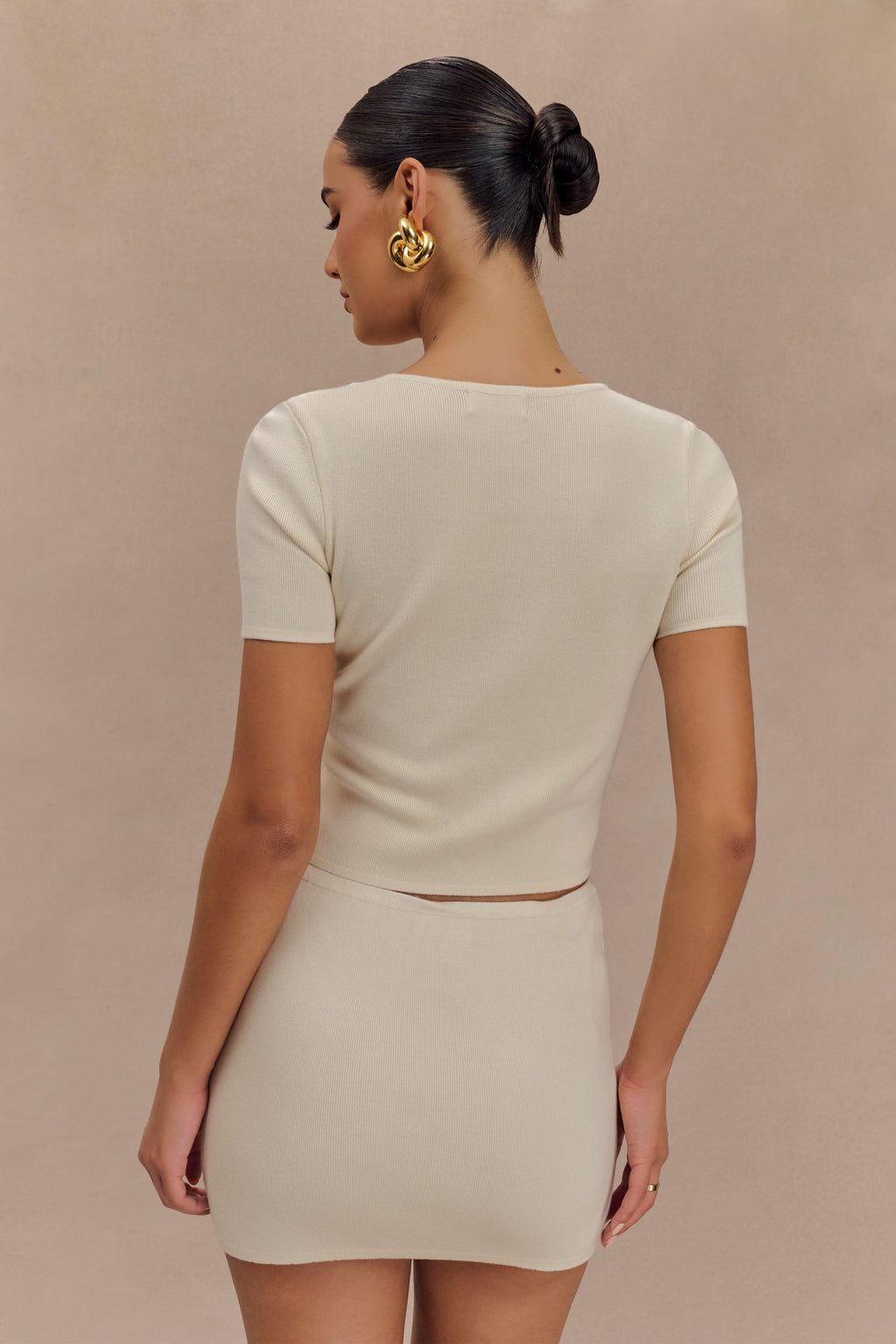 Monroe Kısa Kollu Crop Triko