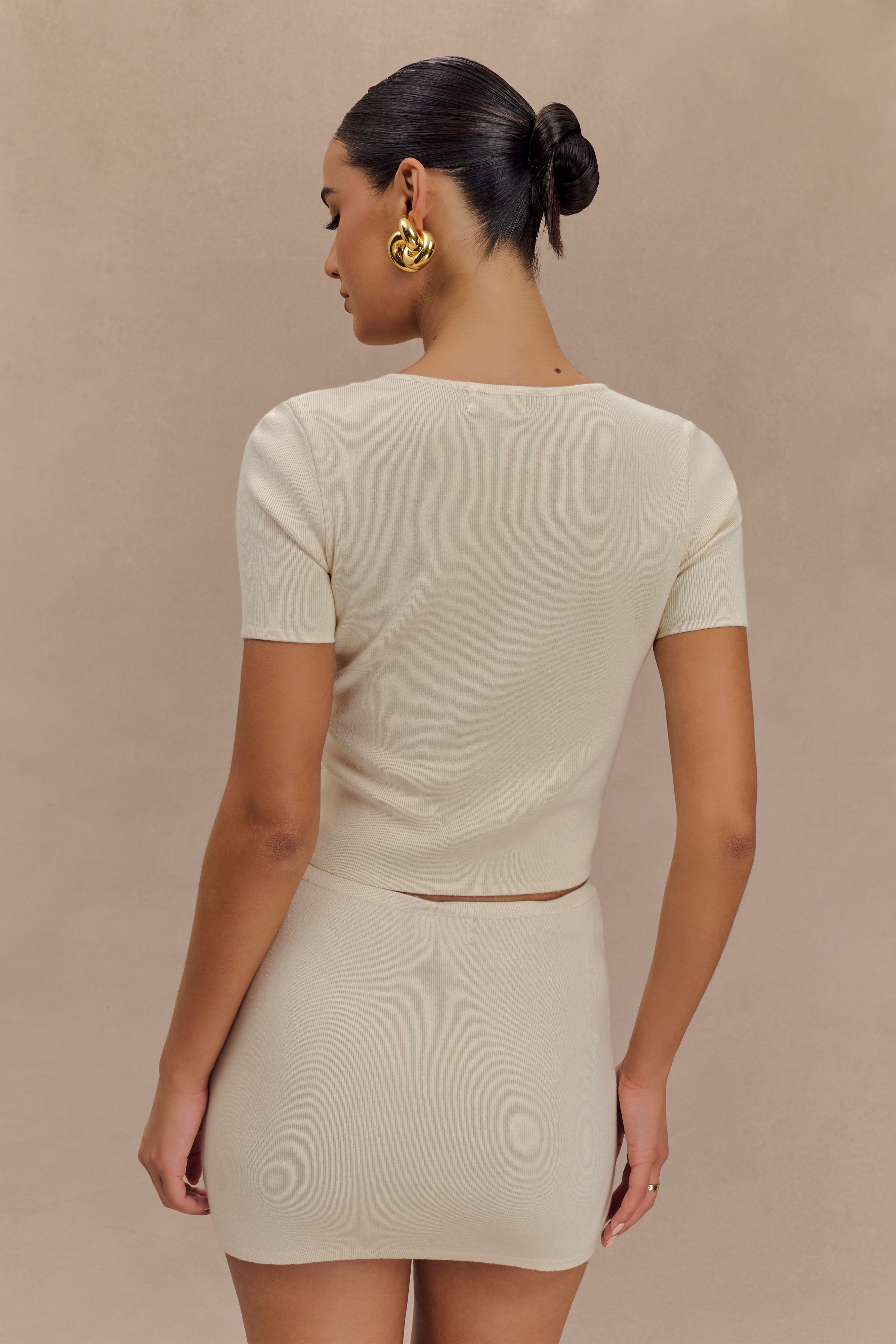 Monroe Kısa Kollu Crop Triko