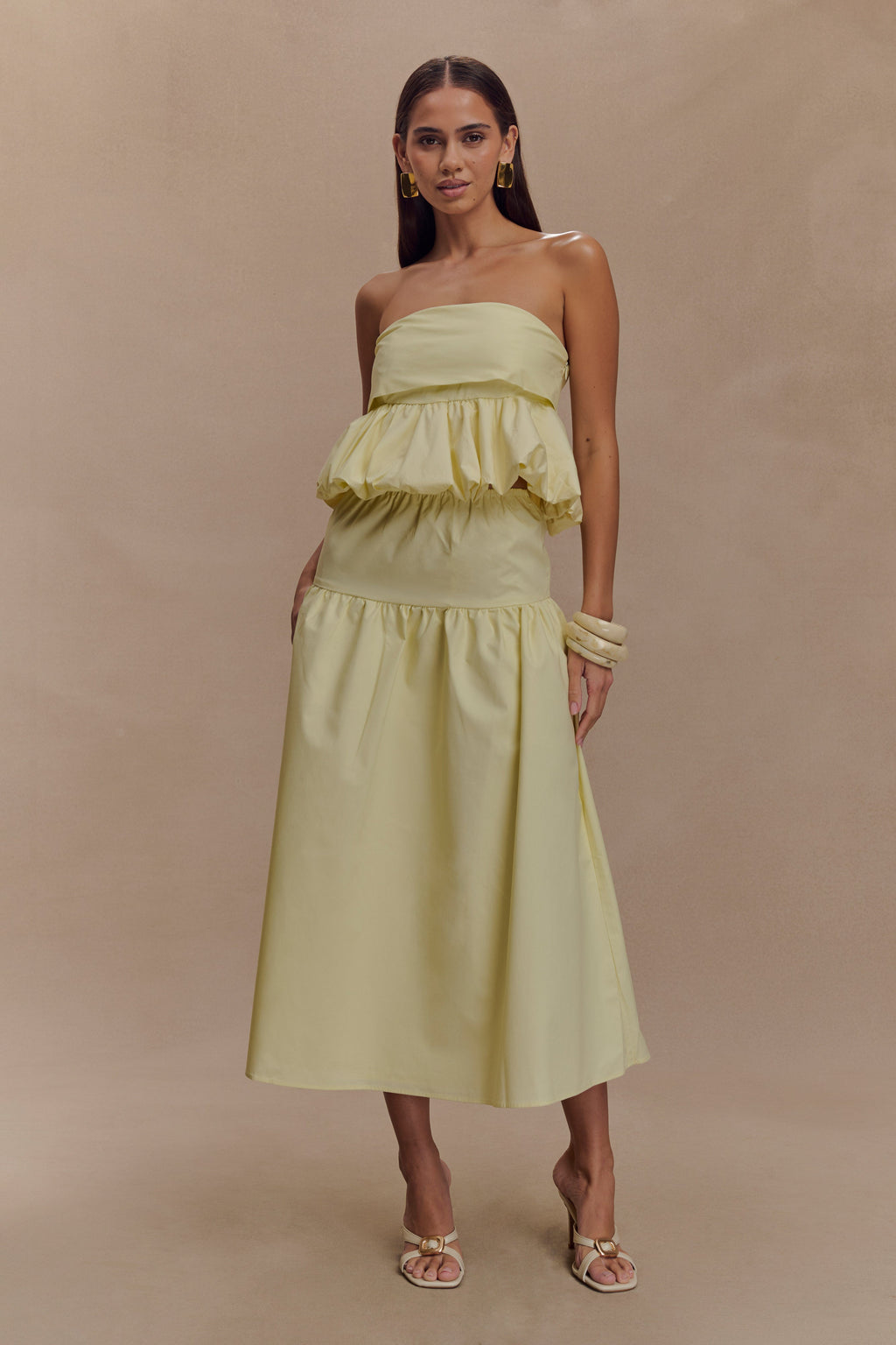 Amirah Strapless Bubble Crop Üst