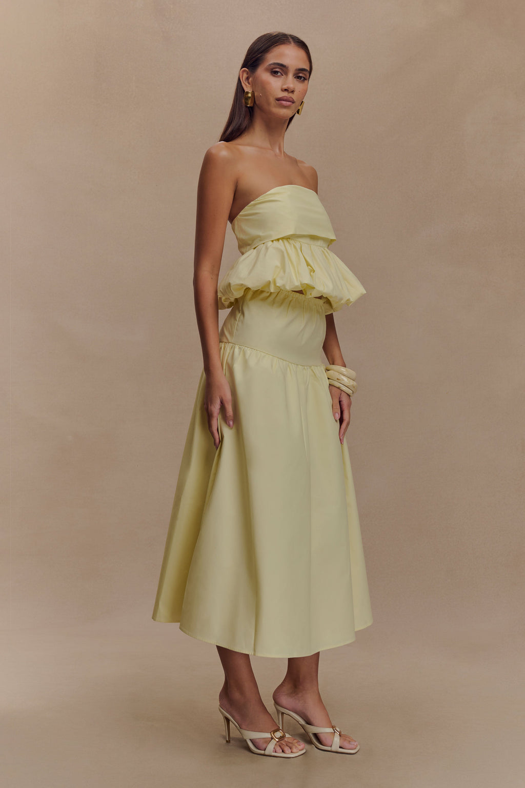 Amirah Strapless Bubble Crop Üst