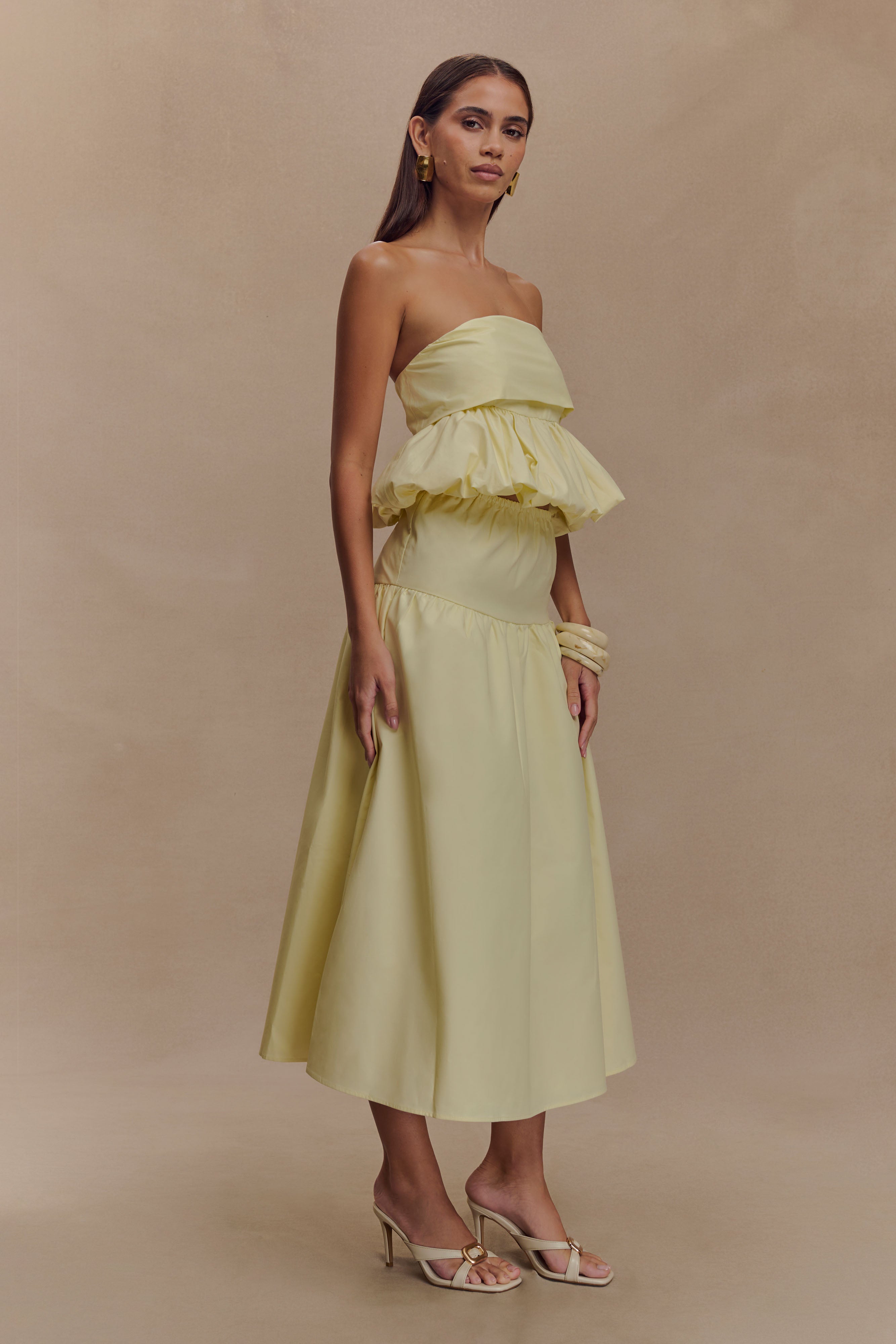 Amirah Strapless Bubble Crop Üst
