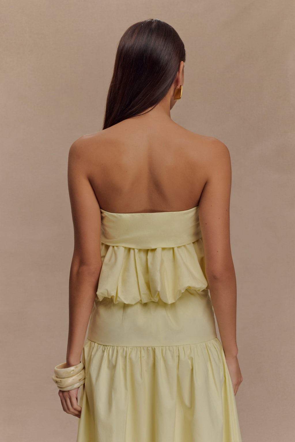Amirah Strapless Bubble Crop Üst