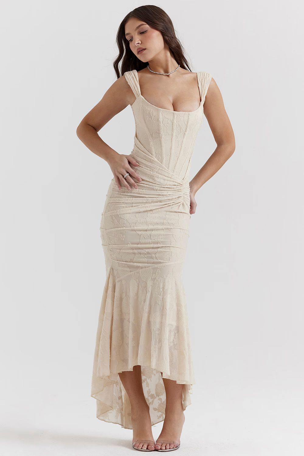 Katerina Dantel Midi Elbise