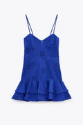Azure Elegance Kuşgözlü Mini Elbise