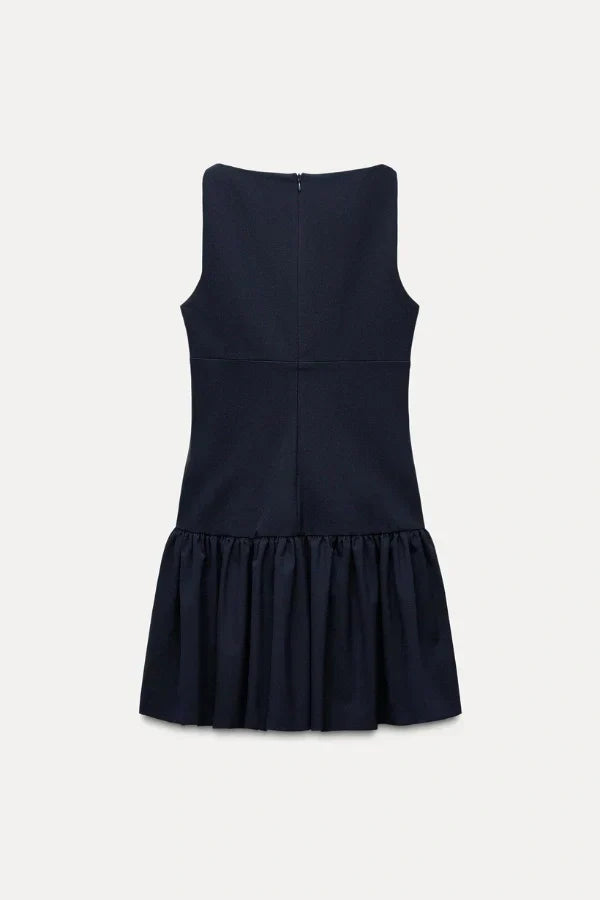 Florence Fiyonklu Fırfırlı Mini Elbise
