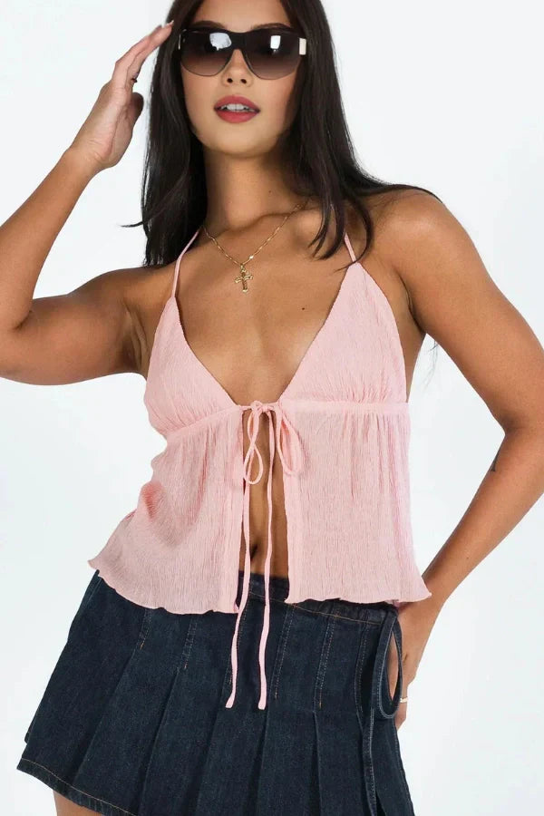 Ivy Bürümcük Crop Bluz