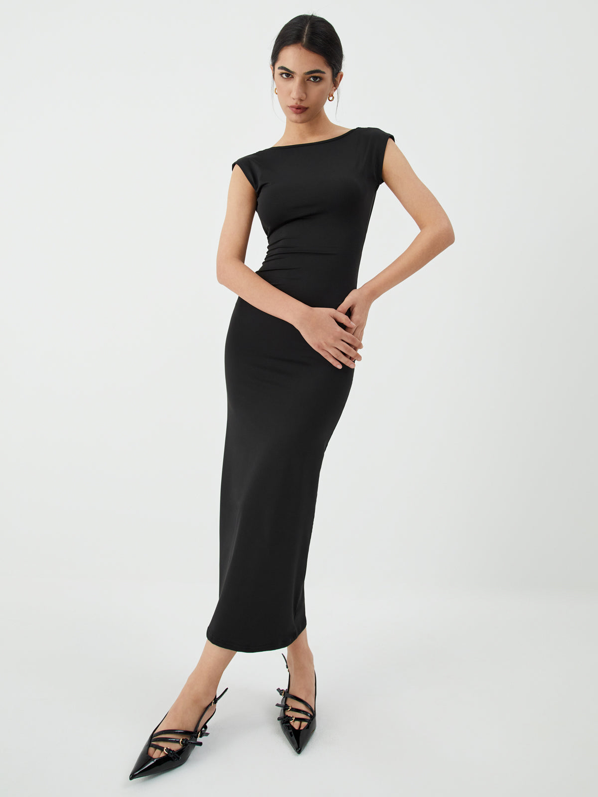 Solid Midi Elbise