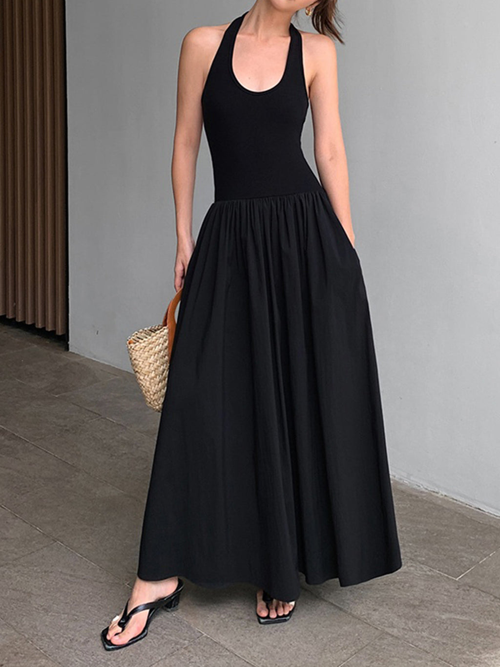 Minimalist Halter Elbise