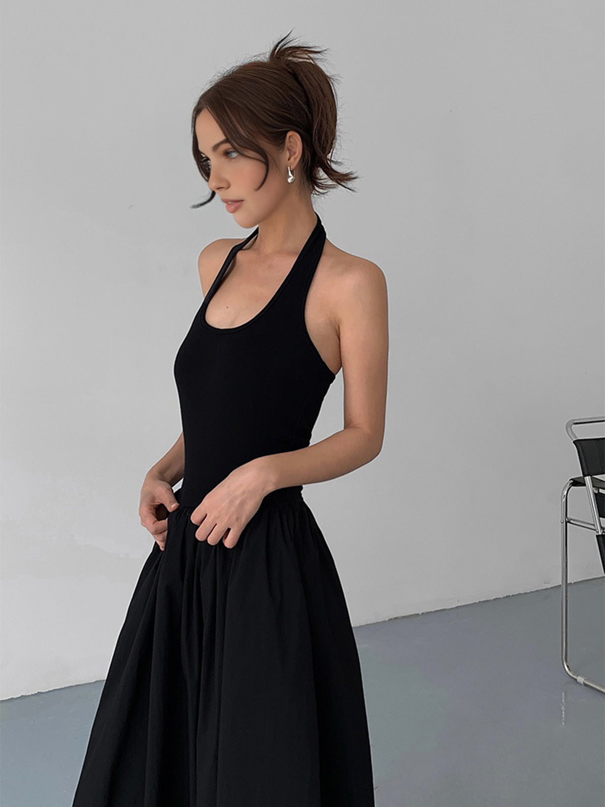 Minimalist Halter Elbise