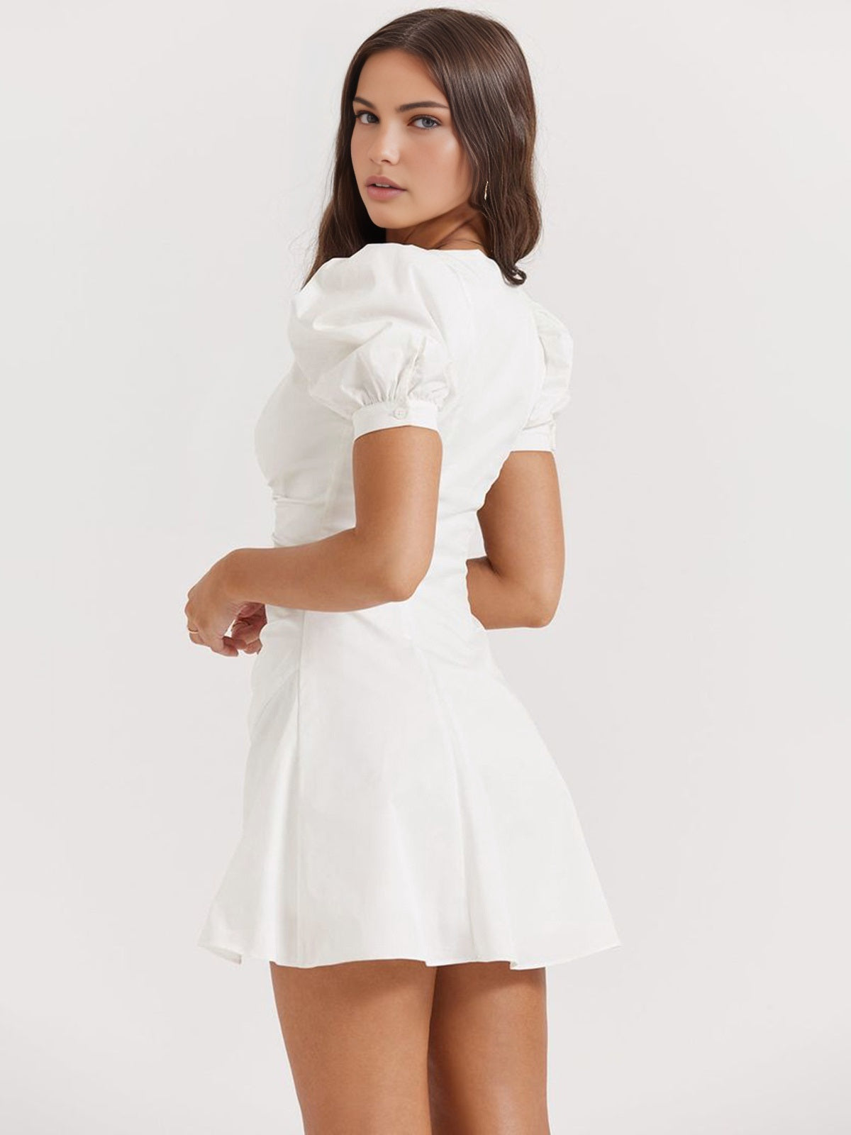 Puff Sleeve Mini Elbise