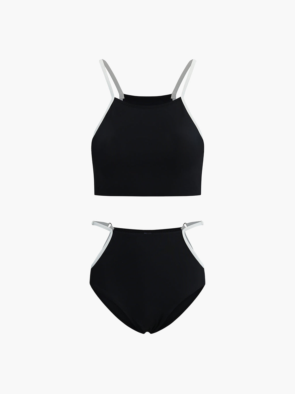 Kontrast Bağlamalı Kesik Bikini Takımı