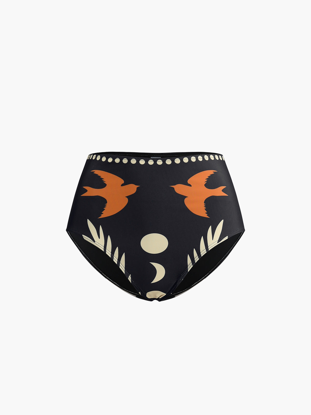 Kuş Desenli Asimetrik Yaka Bikini Takımı