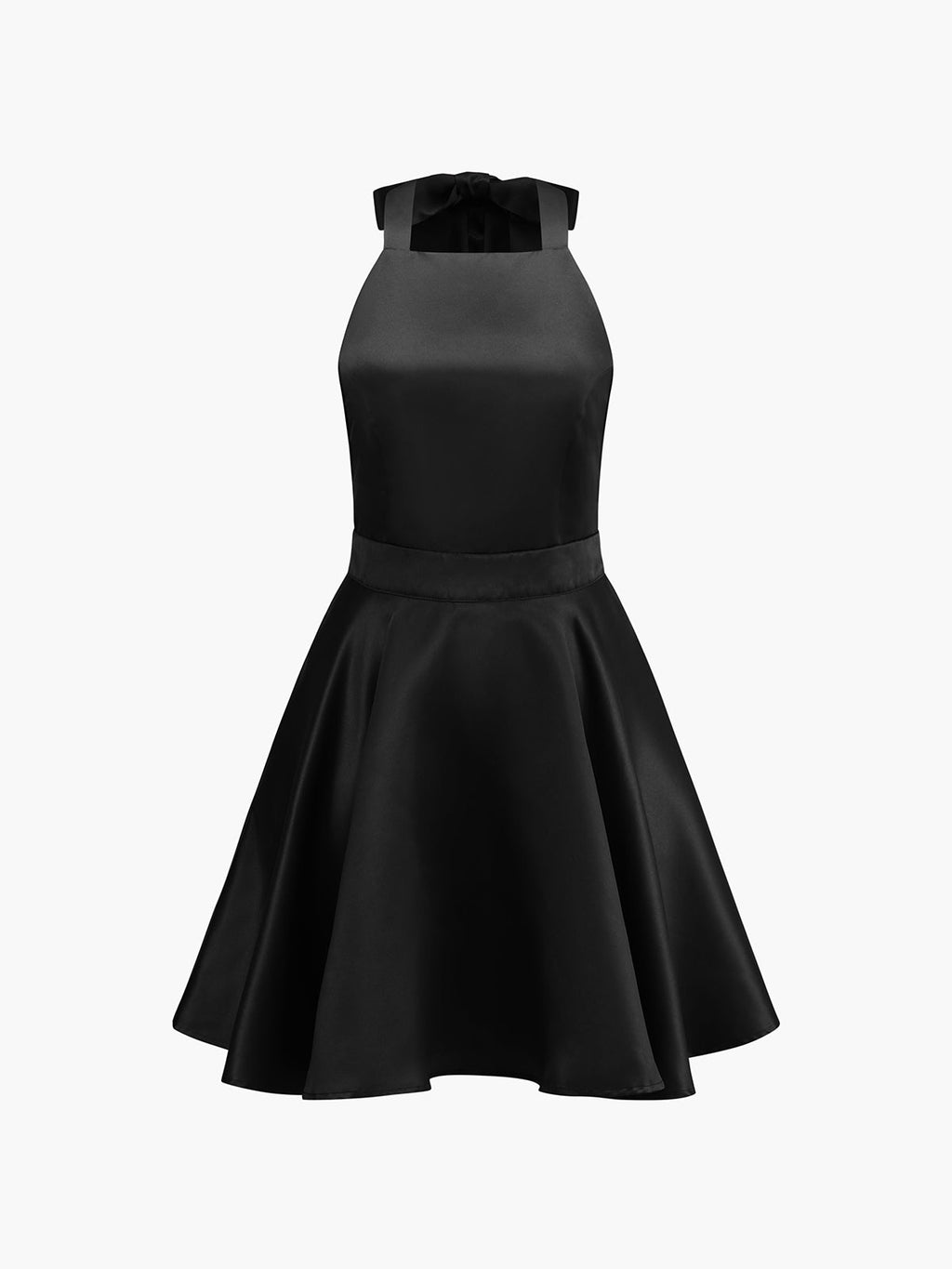 Halter Yaka Sırtı Açık Mini Elbise