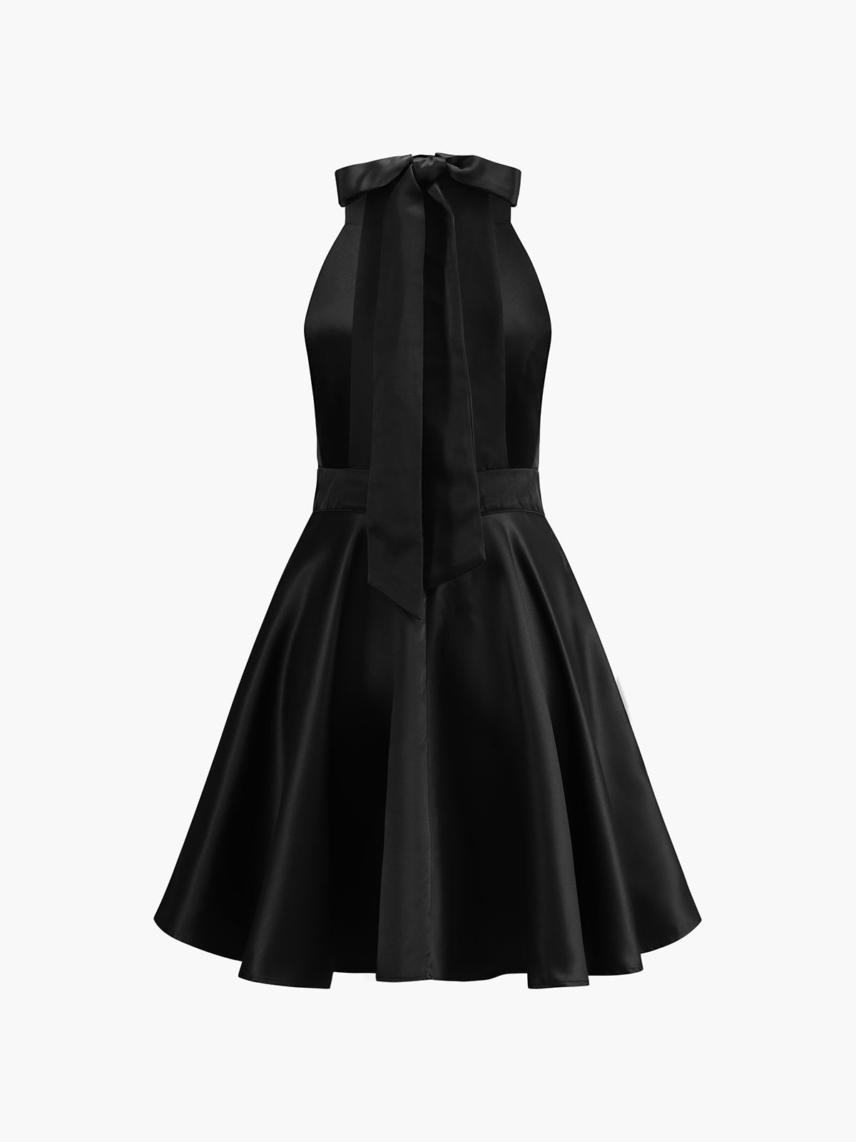 Halter Yaka Sırtı Açık Mini Elbise