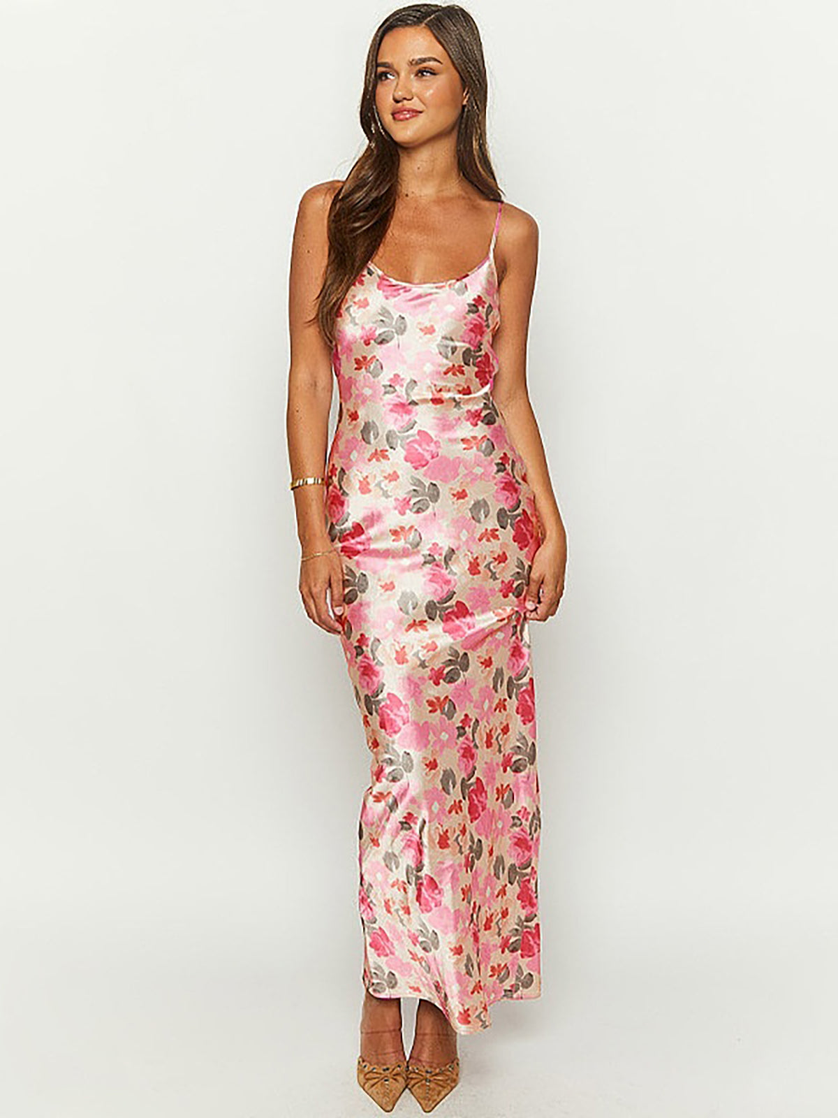 Romantik Floral Uzun Elbise