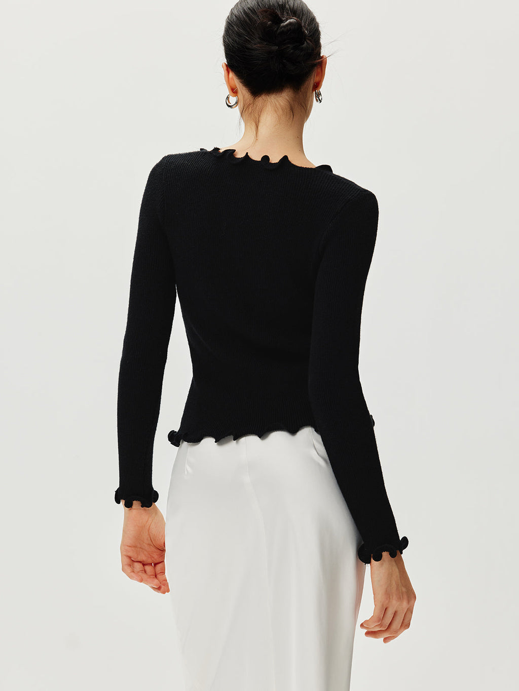 Fiyonklu Detaylı Triko Bluz