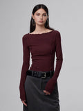 Bordo İnce Bluz