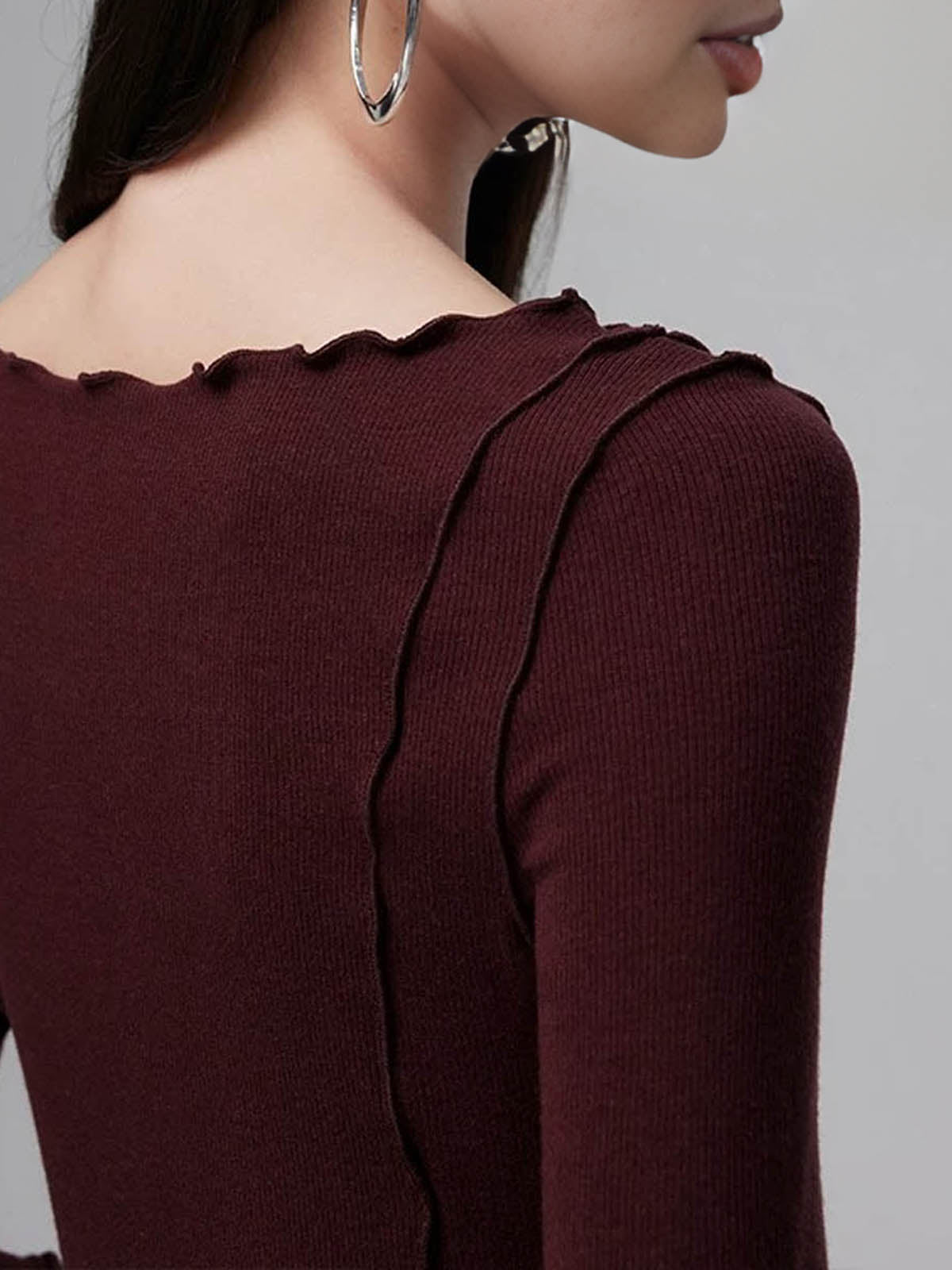 Bordo İnce Bluz