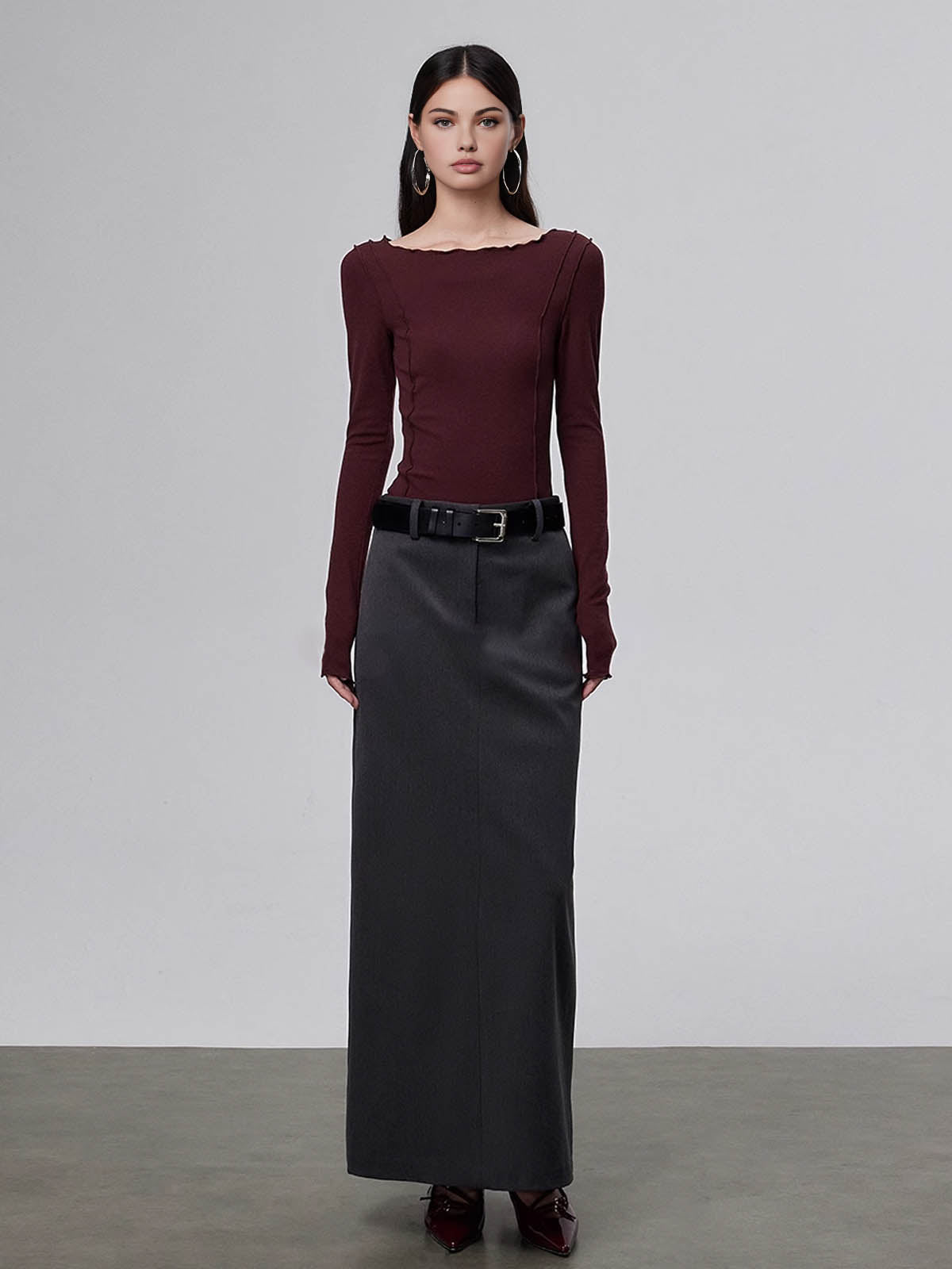 Bordo İnce Bluz