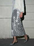 Sequins Gümüş Etek