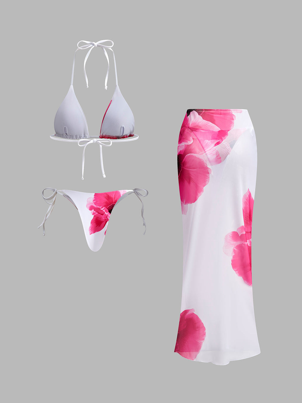Çiçekli Etekli Bikini Takımı