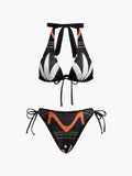 Halter Yaka Bağlamalı Bikini Takımı