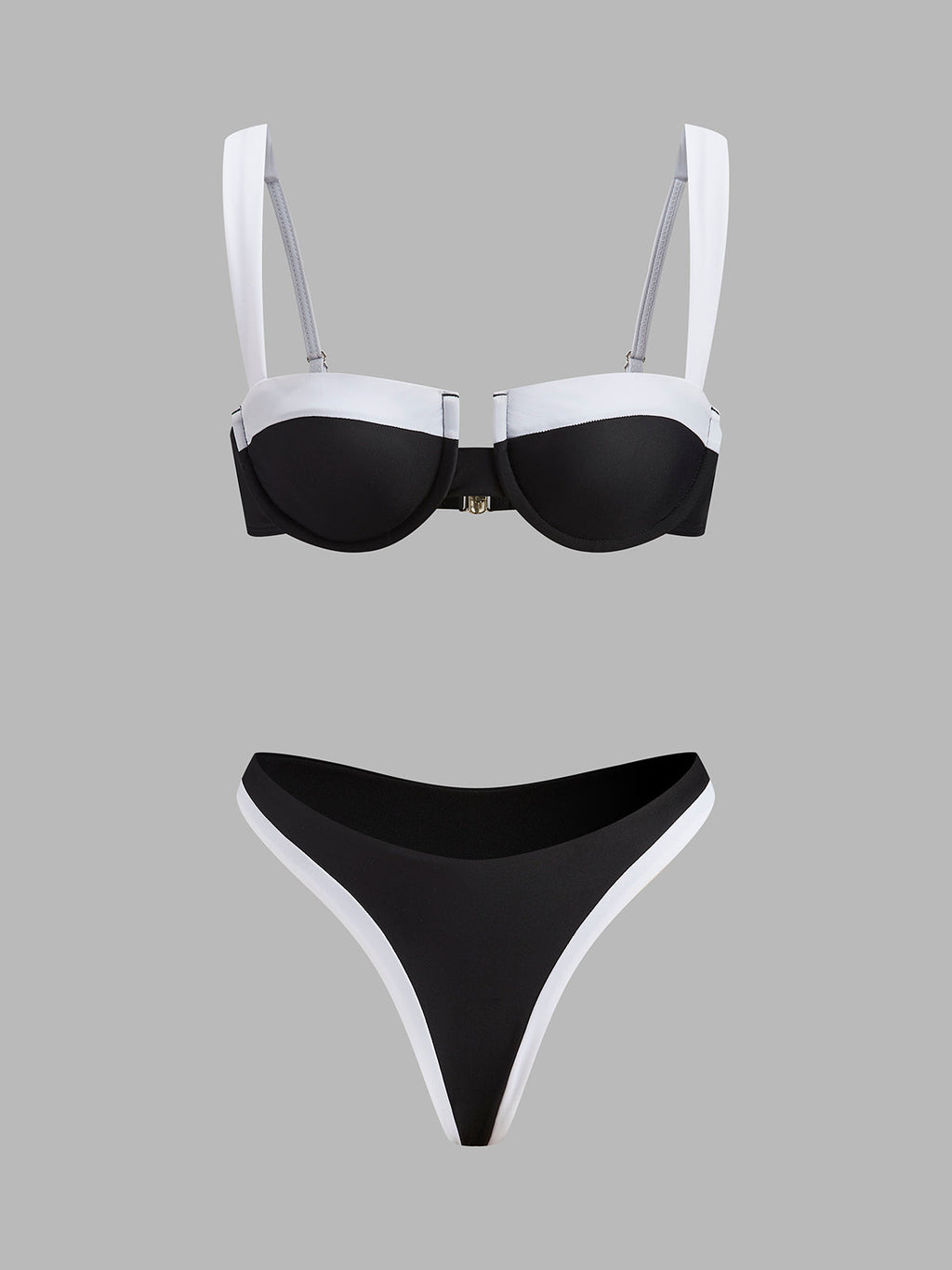 Kontrast Kesimli Kesim Bikini Takımı