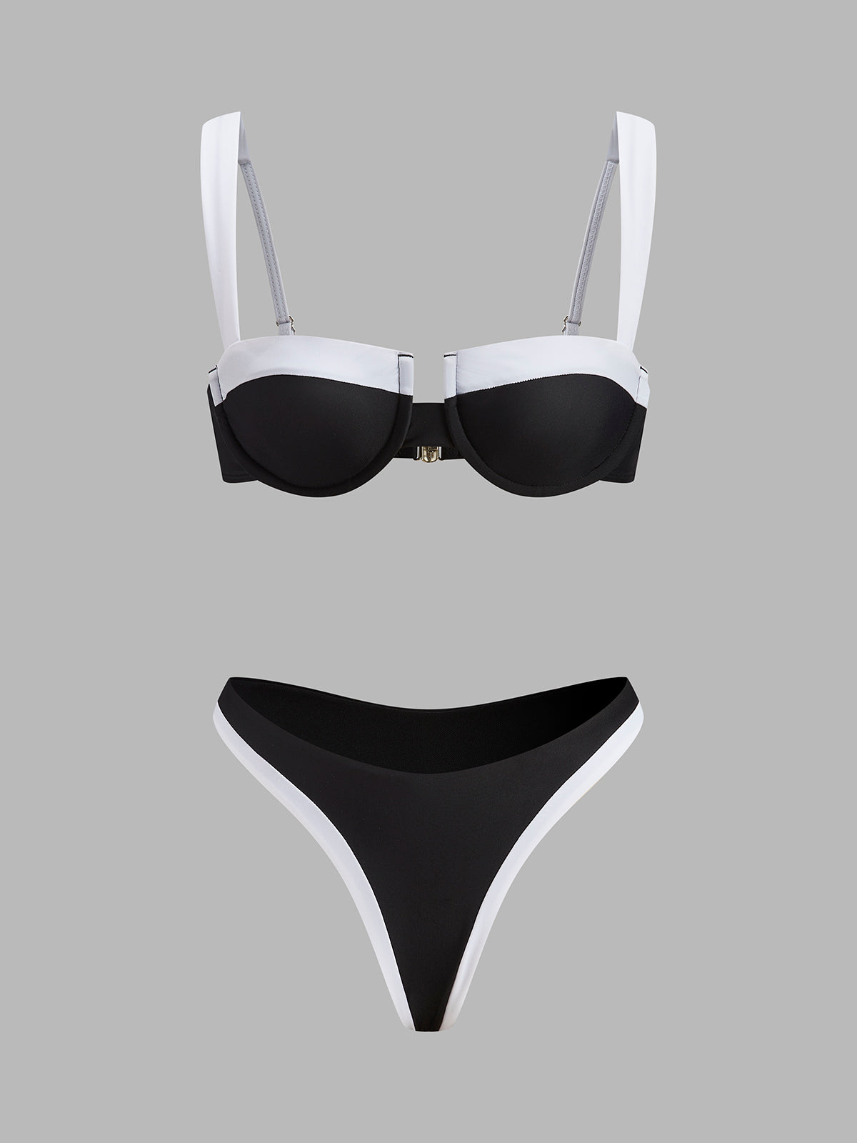 Kontrast Kesimli Kesim Bikini Takımı