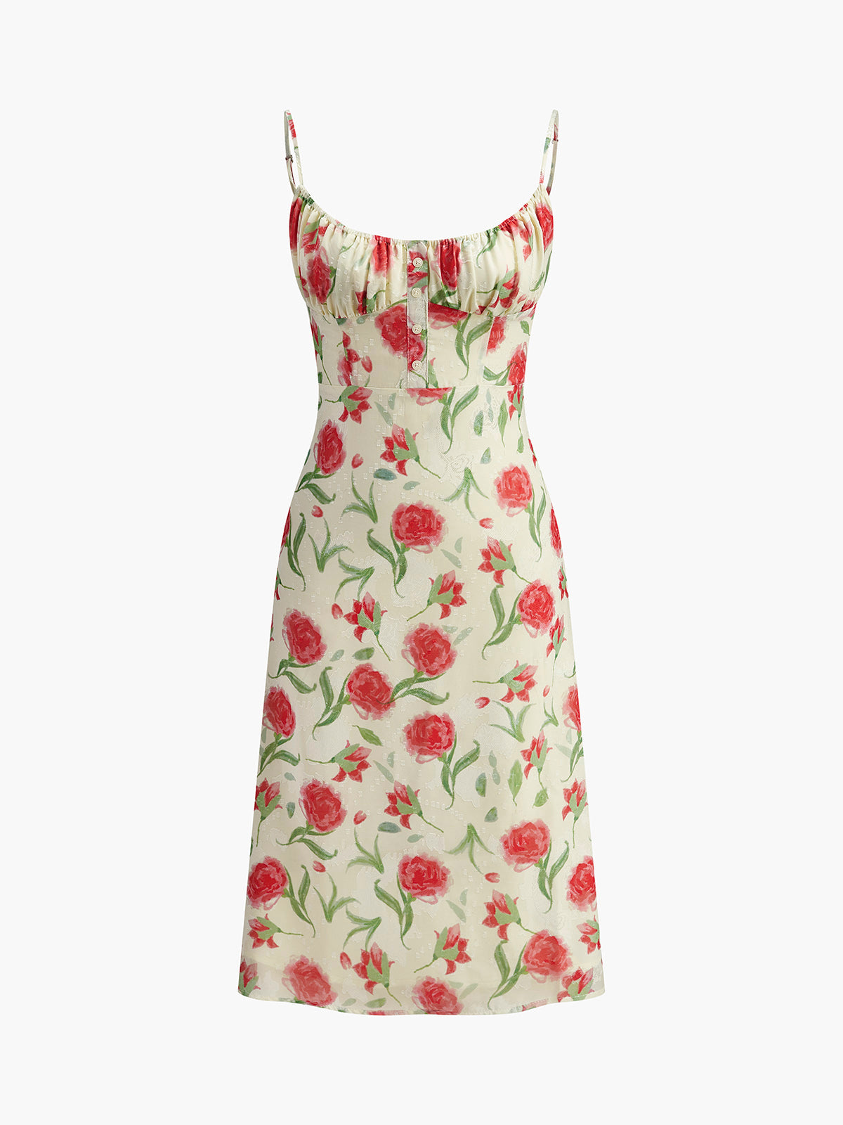 Floral Desenli Midi Elbise
