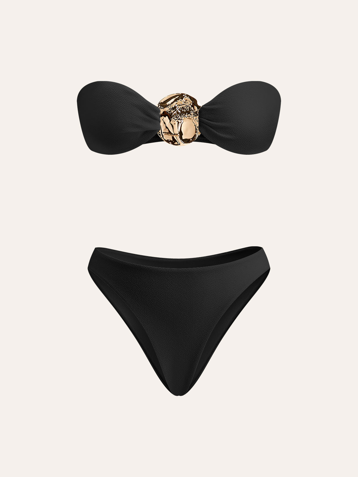 Altın Detaylı Bikini Ve Örtü