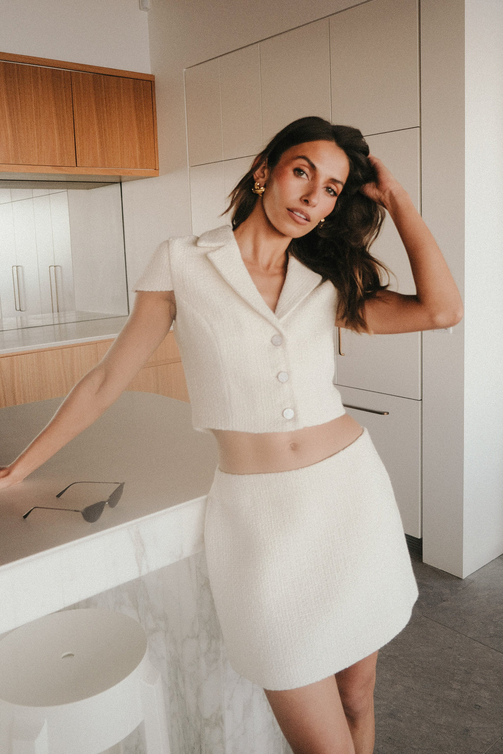 Parisa Ceket Görünümlü Crop Bluz