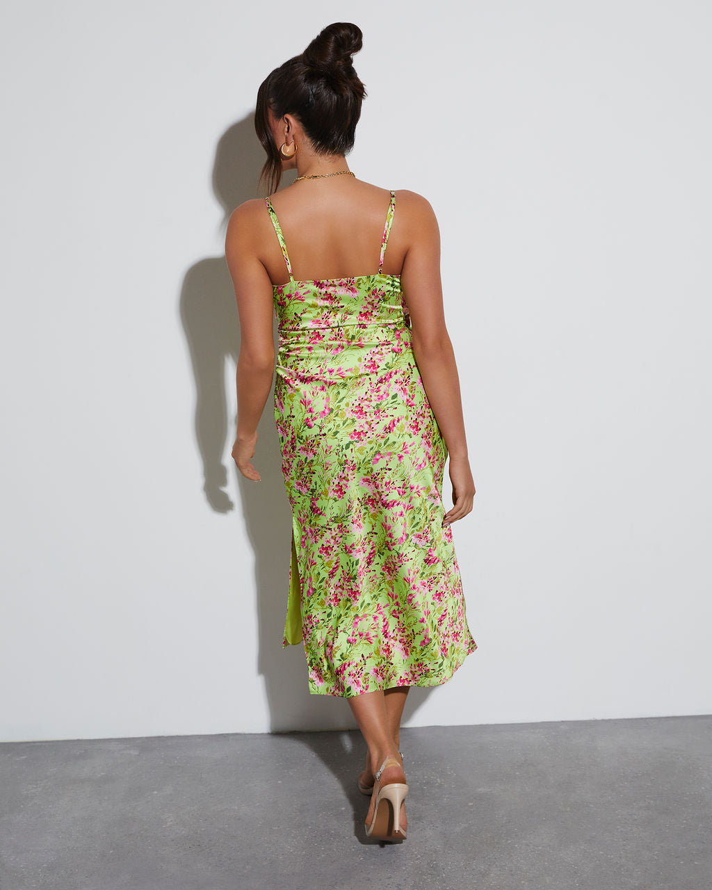 Fallbrook Slip Çiçekli Midi Elbise