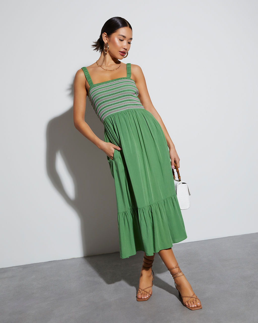 Simply Darling Kare Yaka Midi Elbise