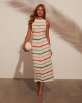 Reyna Chevron Desenli Tank Midi Elbise