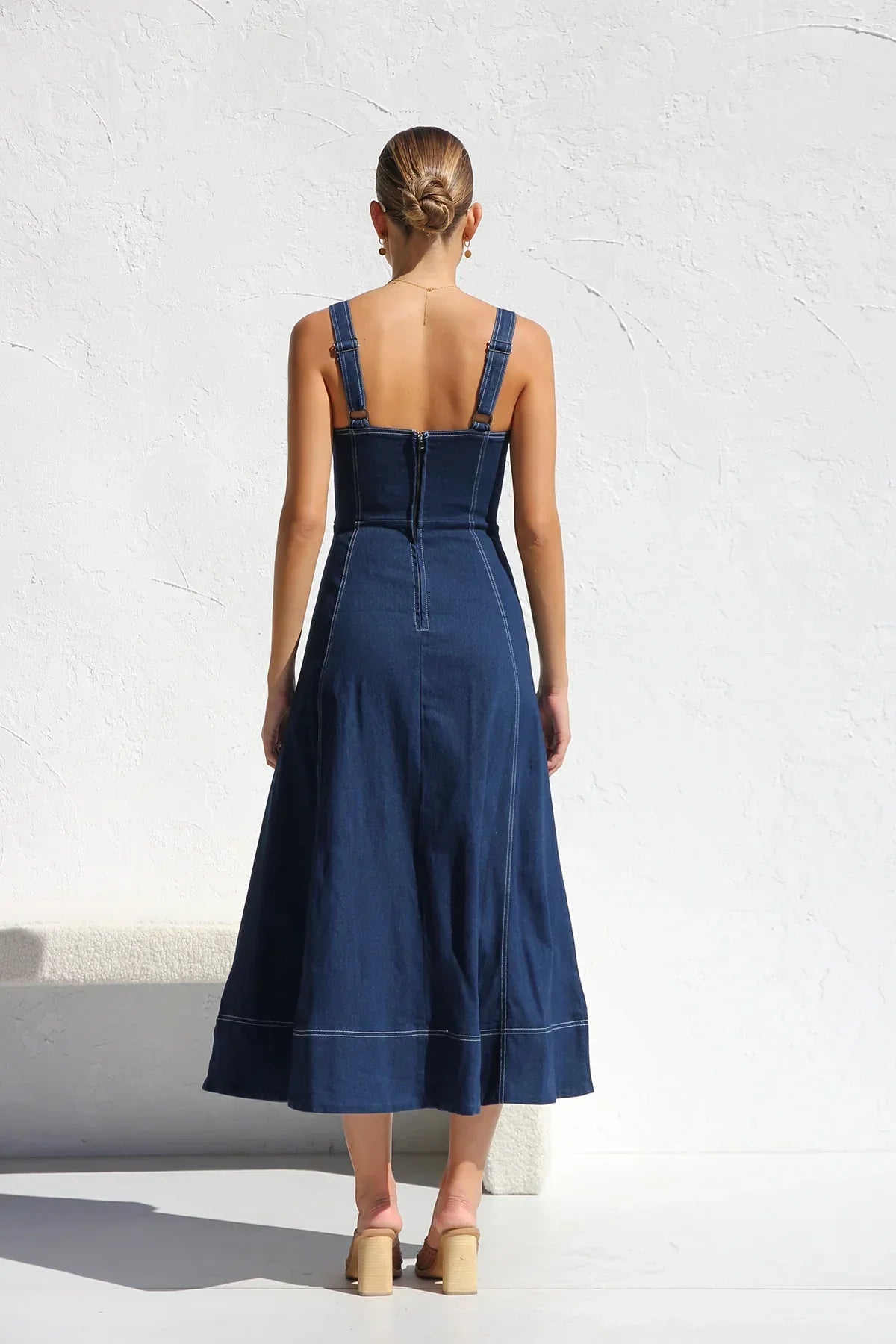 Heavenly Denim Midi Elbise