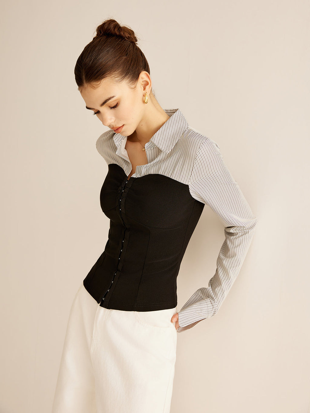 Dual Elegance Korse Detaylı Bluz